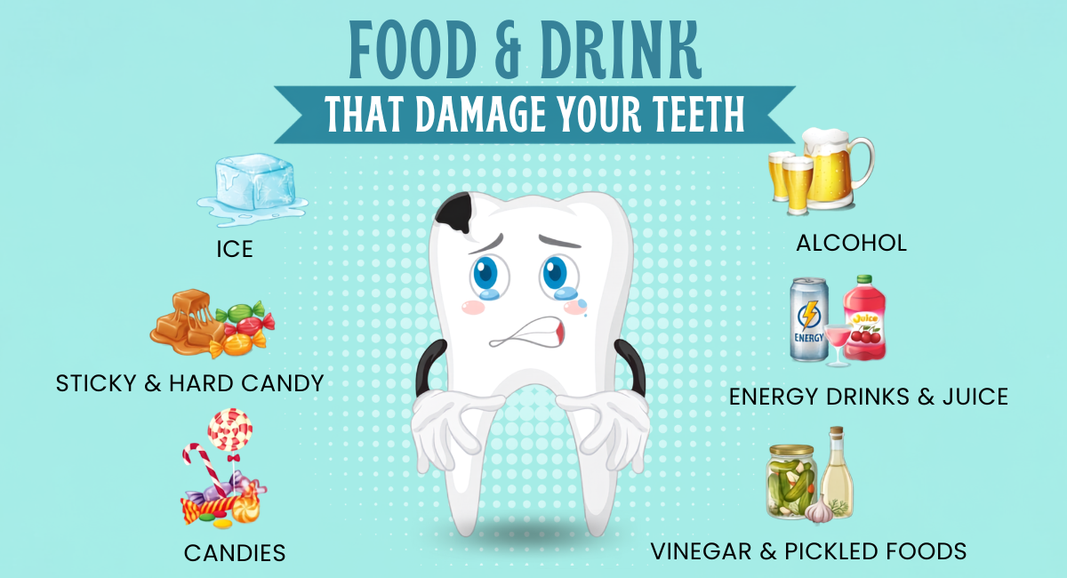 Foods and drinks that can damage your teeth
